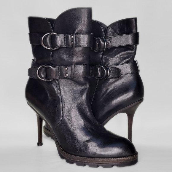 Coach Thelma Stiletto Black Mid-Calf Leather Boot Sz 10 - Picture 1 of 14
